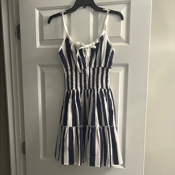 lusana Dresses & Skirts - Lusana Navy and White Striped Mini Dress